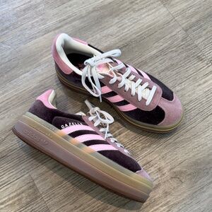 adidas Gazelle Women’s Sneakers in Pink and Dark Plum